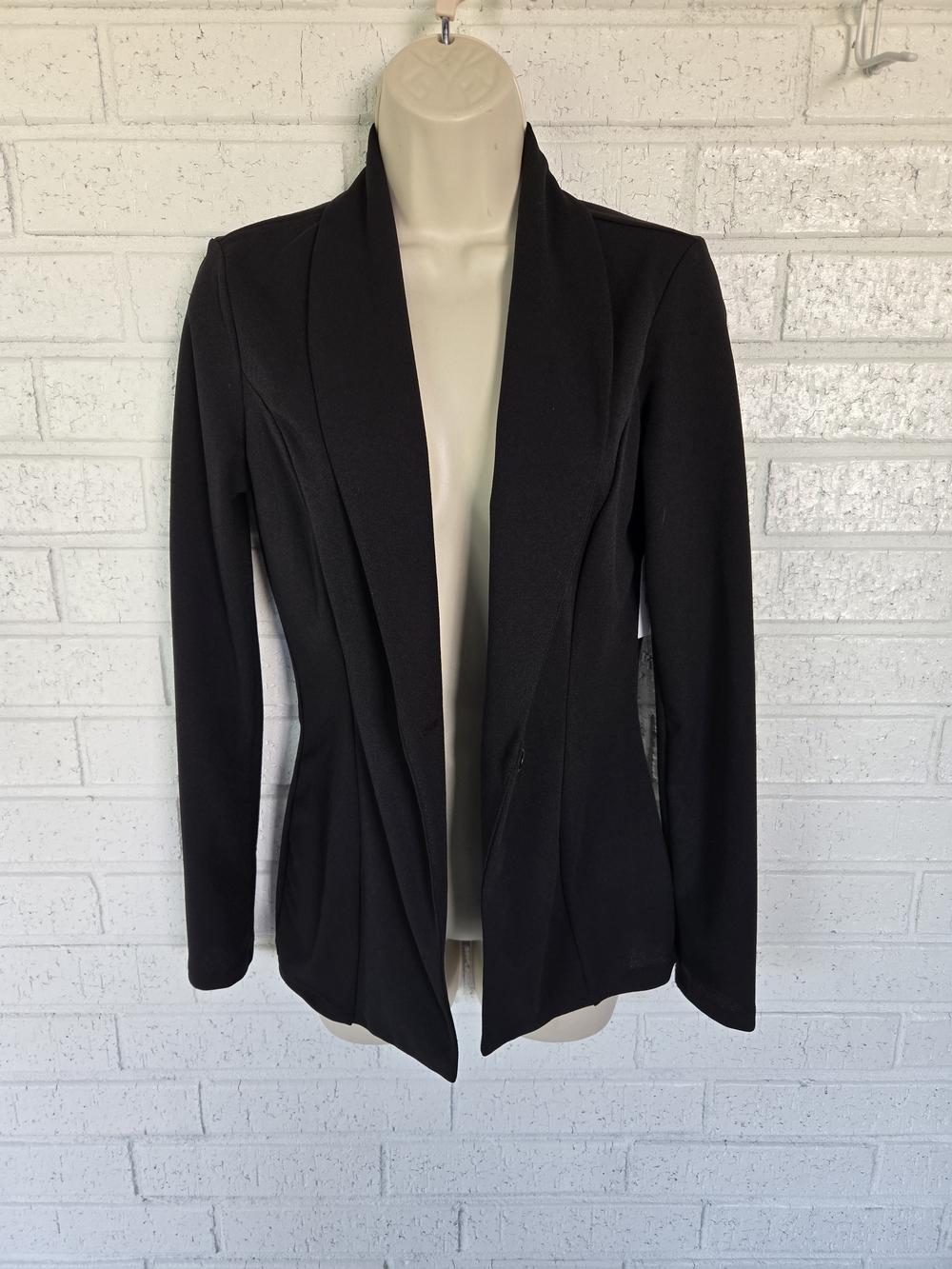 Charlotte Russe Black Open-Front Draped Blazer #1218